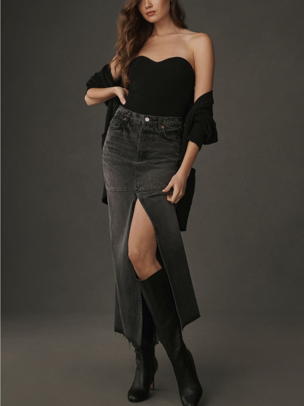 Reformation Tazz Maxi Denim Skirt